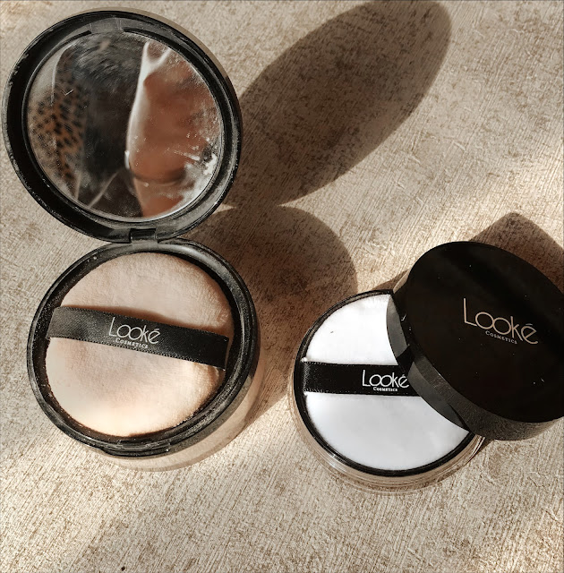 review loose powder looke, bedak tabur untuk kulit berminyak, bedak untuk kulit berminyak, holy smooth and blur loose powder, bedak Looke, bedak tabur looke